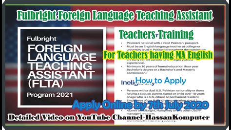 Fulbright Foreign Language Teaching Assistant Flta For Pakistani