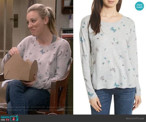 Wornontv Pennys Butterfly Print Sweater On The Big Bang Theory