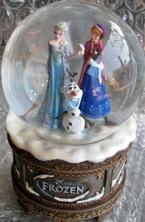 Disney Frozen Music Box Snow Globe Princess Anna Elsa Olaf Snow