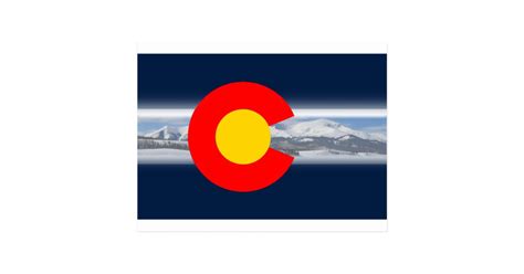 Colorado Flag With Mountains Postcard Zazzle
