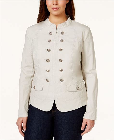 inc international concepts plus size long sleeve military style jacket only at macy s