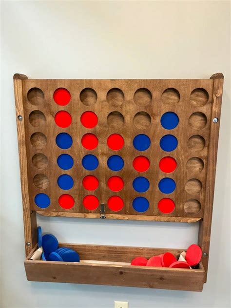Giant Homemade Connect 4 Game Finished With Catch Etsy In 2020 Game