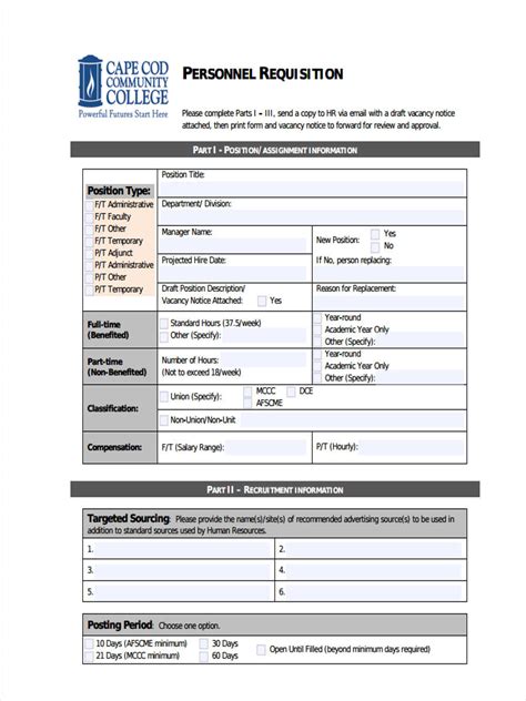Staff Requisition Form Template DocTemplates
