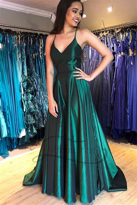 Simple Hunter Green Long Prom Dress Trendy Prom Dresses Emerald