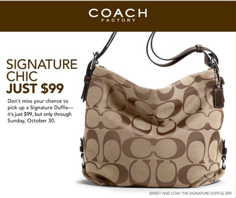 Coach Canada Factory Outlet: Signature Duffle Only $99 Until October ...