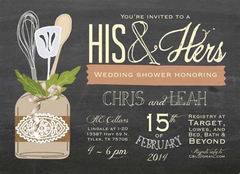 Couples Shower Invitation His And Hers Couples Shower Invitation