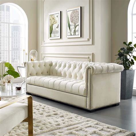 Cream Tufted Sofa Set Annuitycontract
