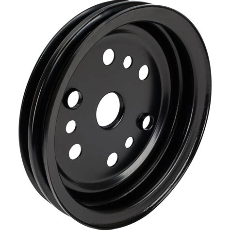 Double Groove Sb Chevy Crank Pulley Black