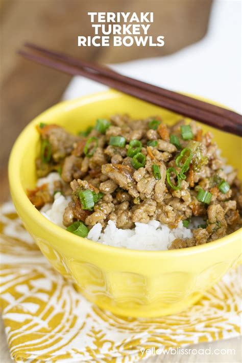 Easy Ground Turkey Recipes | Healthy Teriyaki Turkey Rice Bowl