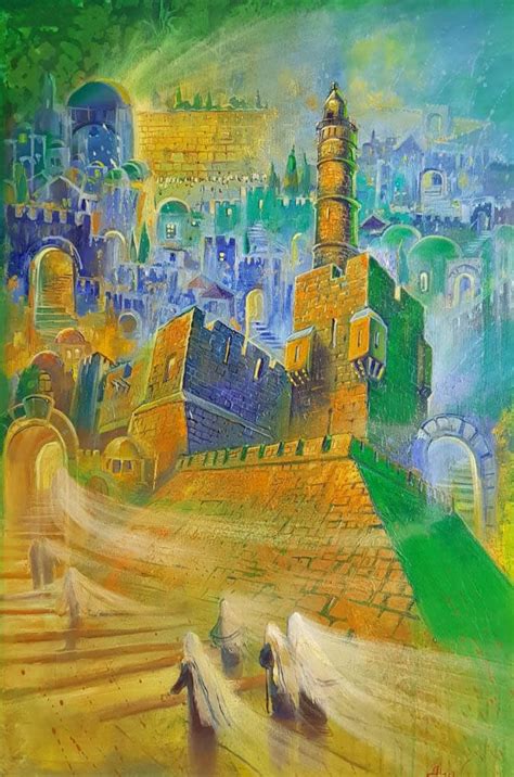 Abstract Jerusalem Painting Shabbat In Jerusalem By Alex Levin