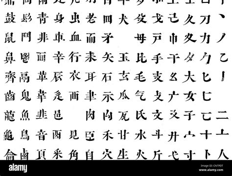 Script Caractères Chinois Extrait De Lalphabet Chinois Caractère