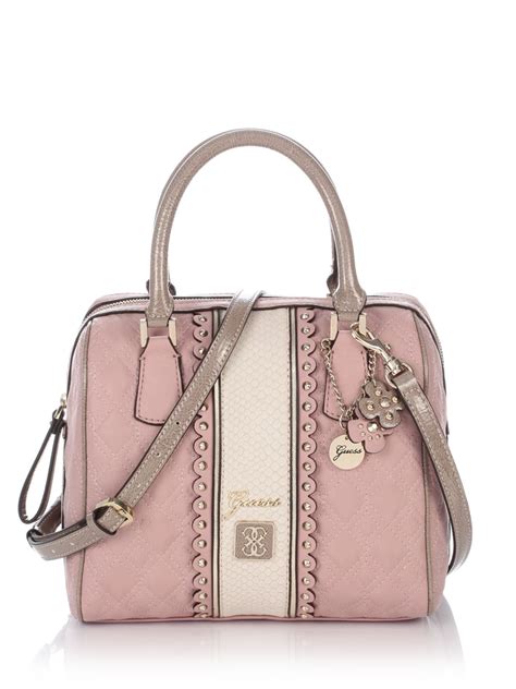 Guess Miss Social Box Satchel Bag In Pink Lyst