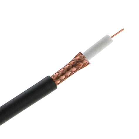 ございませ Rg6 Coaxial Cable， Single Copper Clad Steel Cond， Black Pvc