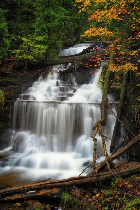Autumn At Wagner Falls In Michigans Upper Peninsula Photograph By