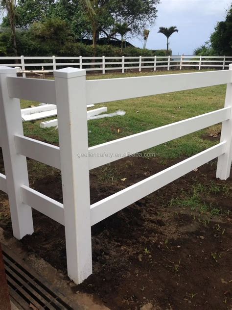 3 Rails Cheap White Horse Paddock Fence Pvc Horse Rail Fence Plastic