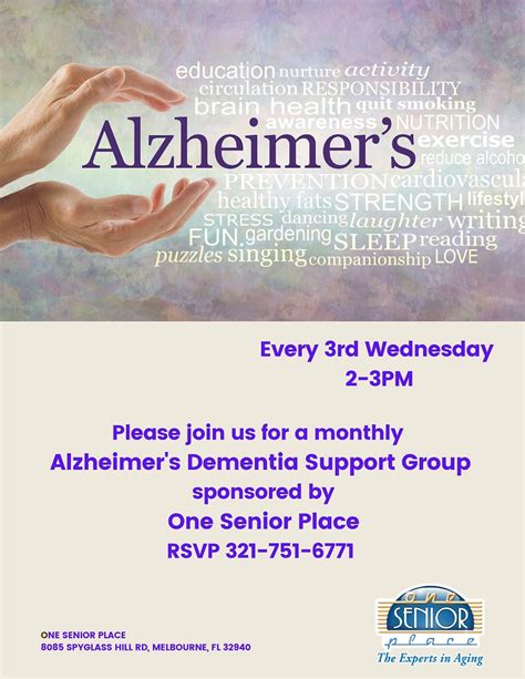 Alzheimers Dementia Support Group Hosted By One Senior Place One