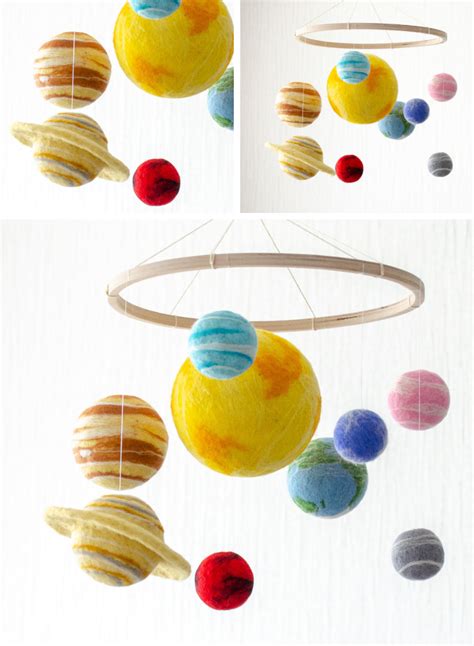Planets Mobile Bebe As A Space Decor For Space Themed Nursery Etsy In Space Themed