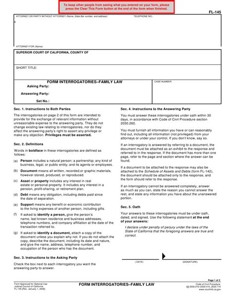 Form Fl 145 Download Fillable Pdf Or Fill Online Form