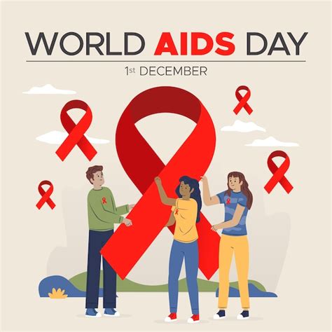 premium vector people celebrating world aids day