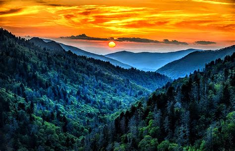 Beautiful Sunset Over Smoky Mountains Sunset By Rogue Rattlesnake On