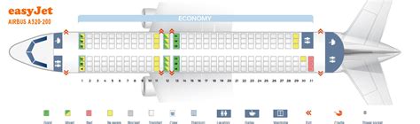 Seat Map And Seating Chart Airbus A320 200 V1 Easyjet Airbus Seating