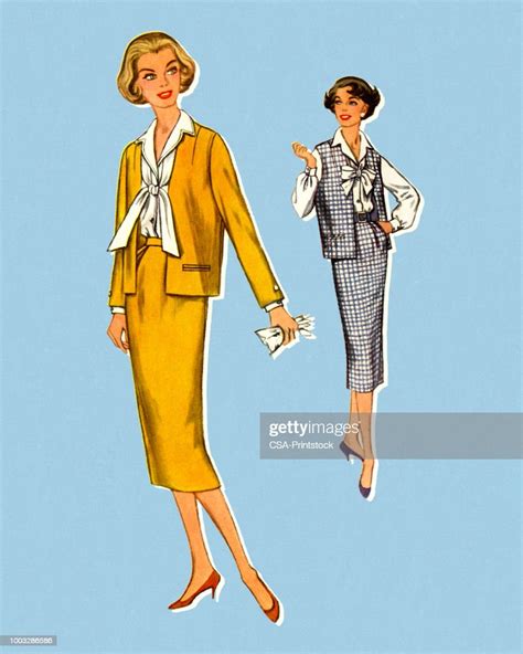 Two Women Wearing Suits High Res Vector Graphic Getty Images