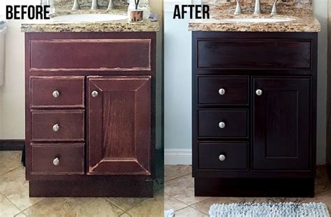 Next, apply at least two coats of protective polyurethane varnish to the cabinets, using a brush or paint sprayer. How to Use Gel Stain - Update Cabinets Without Sanding - Anika's DIY Life