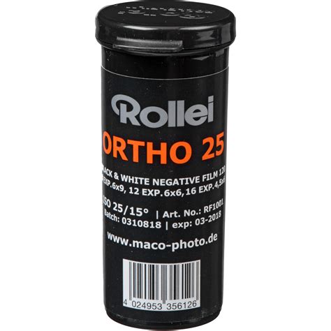 Rollei Ortho 25 Black And White Negative Film 3731001 Bandh Photo