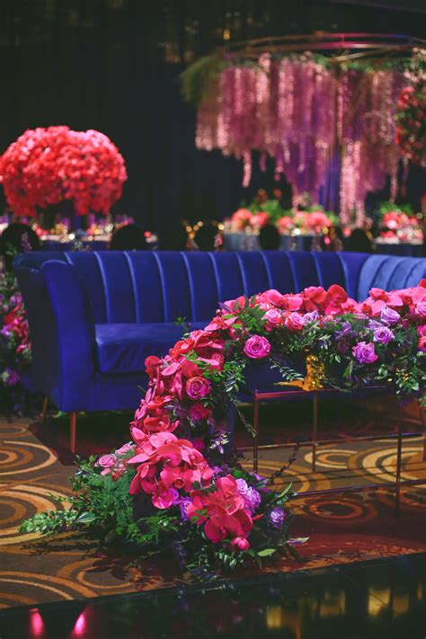 Blue Velvet Couch At Lavish Wedding Reception Crazy Rich Asian
