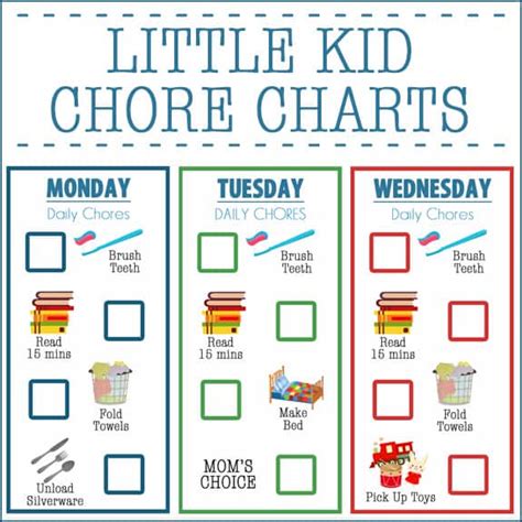 Little Kid Chore Charts Ages 2 4 Over The Big Moon