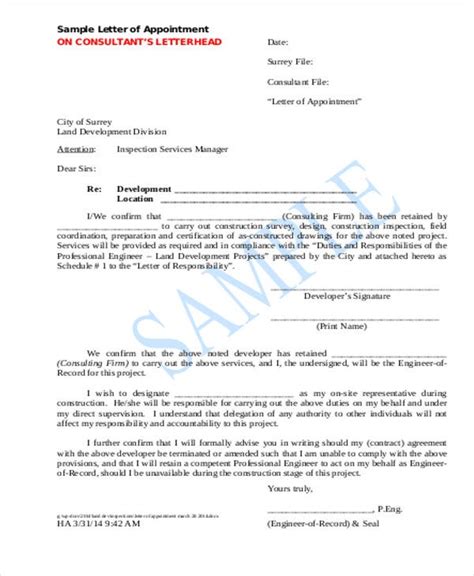 You will sometimes write a letter like this on behalf of someone else, such as your child, your elderly parent, or someone who has placed you in charge of his or her affairs. Contractor Appointment Letter Template - 5+ Free Word, PDF ...