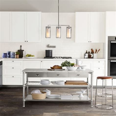 Modular Double Kitchen Island With Marble Top Williams Sonoma