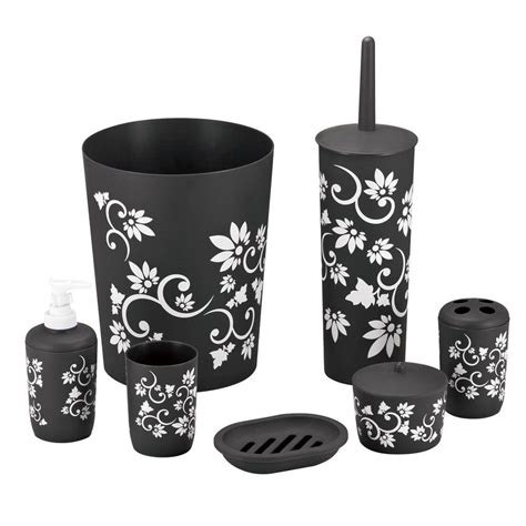 Browse through our wide selection of bath accessories sets today. Hopeful Floral 7-Piece Bath Accessory Set in Black ...