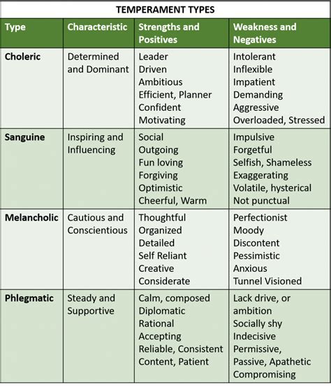 Temperament And Personality Types Traits And Disorders