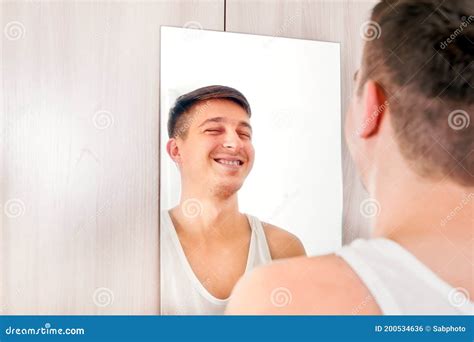 Young Man Near The Mirror Stock Photo Image Of Look 200534636