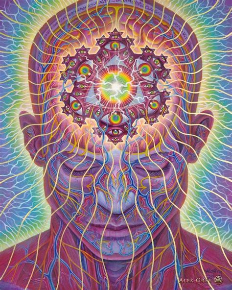 The Seer By Alex Grey 2018 16 X 20 In Acrylic On Wood Panel