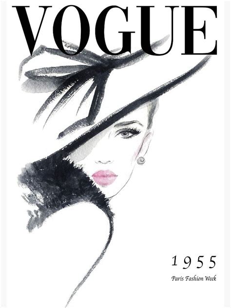 Vogue Fashion Magazine Cover Poster By Lotusprintshop Redbubble