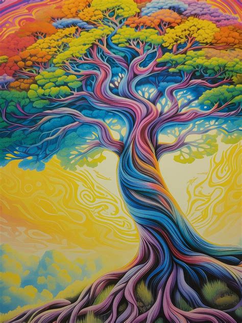 Psychedelic Tree Poster 18x24 Ebay