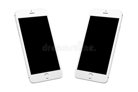 White Modern Smartphone With Curved Edge In Man Hand Stock Photo