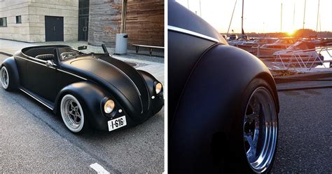 Awesome Transformation Of A 1961 Vw Beetle Into A Stylish Black Matte Roadster Earth Wonders