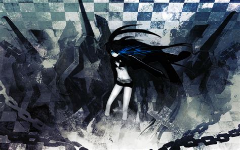 Black Rock Shooter Blue Eyes Chain Cross Huke Kuroi Mato Stars