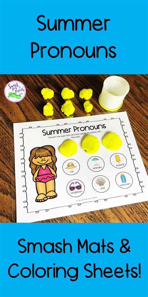 Summer Pronouns Smash Mats And Coloring Sheets Smash Mats