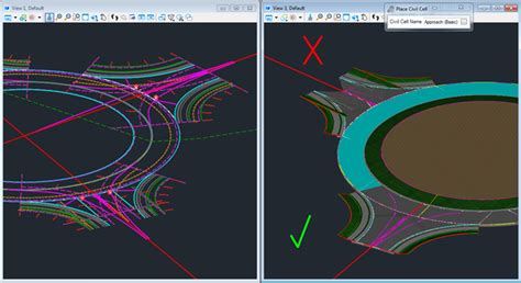 Openroads Designer U2 Roundabout Basic Approach Civil Cell Placement