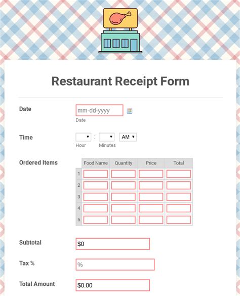 Food Order Forms Free Templates