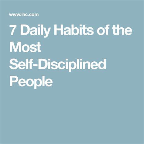 7 Daily Habits Of The Most Self Disciplined People Daily Habits Self