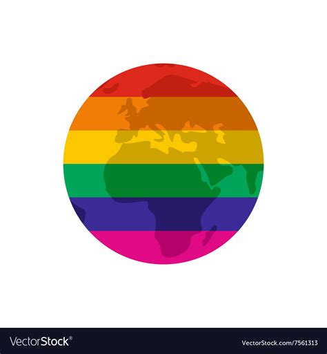 Globe Rainbow Flat Icon Royalty Free Vector Image