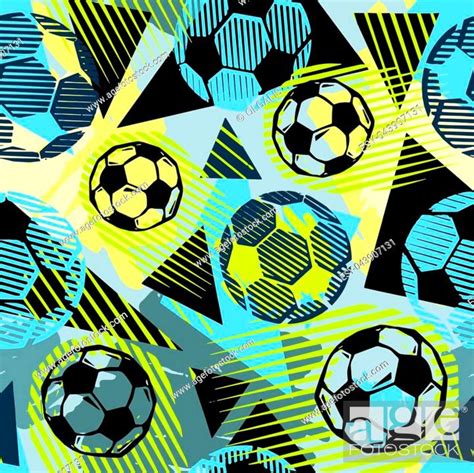Seamless Textile Football Doodle Pattern Grunge Texture Stock Vector