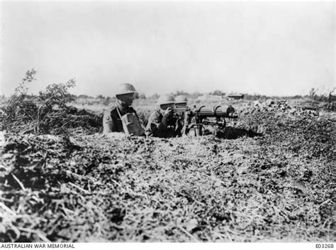 Vickers Machine Gun Post Of The 24th Machine Gun Company Near Vendelles The Night Before The
