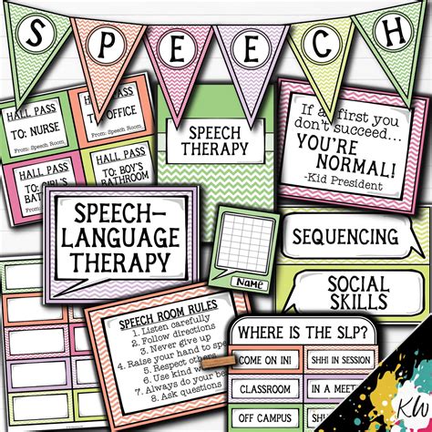 Speech Therapy Decor Pastel Chevron Speech Room Decor The Elementary Slp