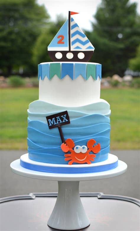 Posted ondecember 7, 2017 cake design for 2 year old boy 1600 × 1200. Fun 2 Year Old Birthday Cake With Waves Sailboat And Crab ...